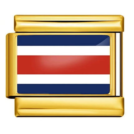 World Flag Range National Flag Bracelet Golden Module Italian Bracelet Charm Links Fit 9mm Stainless Steel DIY Making Jewellry