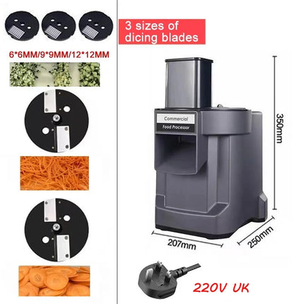 110V/220V Commercial Vegetable Chopper 3 in1 Multifunctional Electric Cutting Machine Carrot Potato Slice Shred Diced Processor