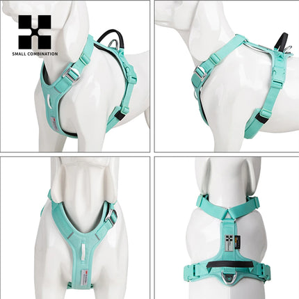 SMALL COMBINATION Large Dog Collar Harness and Leash Sets No-Pull Reflective Medium Dog Chest Vest Pet German Shepherd Training