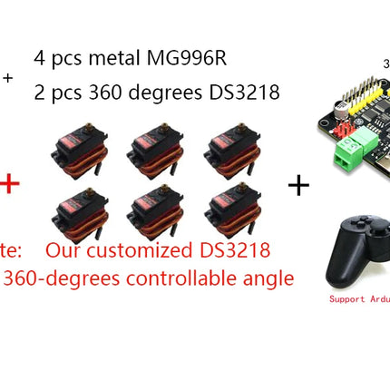 360 Degrees 6 DOF Robot Metal Alloy Mechanical Arm Claw Kit MG996R for Arduino Robotics Kit Educational Ps2 Programmable Toys