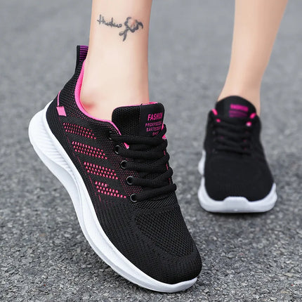 Litfun Women's Casual Sports Shoes Fashion Female Soft Bottom Sneakers Breathable Mesh Running Shoes Leisure Light Flats Shoes