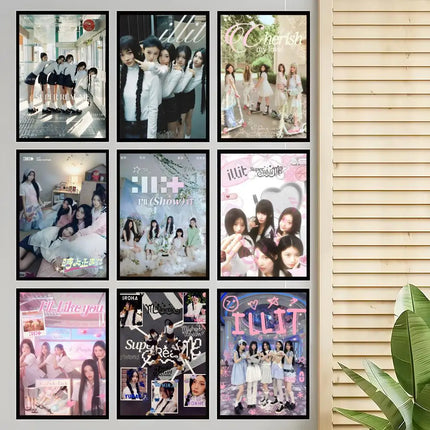 Kpop Band I-ILLIT Poster Trendy And Easy-to-Apply Wall Art Stickers For Home Decor And Dorm Room Walls