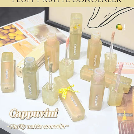 Velvet Matte Liquid Concealer Highlighter Long-Lasting Moisturize Cover Acne Marks Dark Circles Skin Brightening Makeup