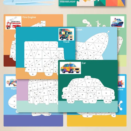 Paper 3D Geometric Sticker Books Handmade Montessori DIY Paste Material Kit Cute Educational Animals Sticker Book Toddlers