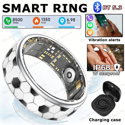2026 Stainless Steel Smart Ring2026 Information Vibration Reminder Hand Gestures Control Heart Rate Health Monitoring Smartring