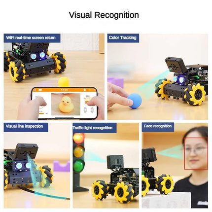 4WD Omnidirectional Mecanum Robot Car with Claw AI Visual Recognition Tracking For Arduino DIY Kit for UNO Programmable Robot