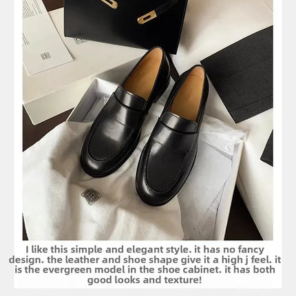 Retro British Style Velvet Surface Chunky Heel Slip-On Flats Women's Autumn Grape Mom Shoes round Toe Rubber Outsole Plain Color