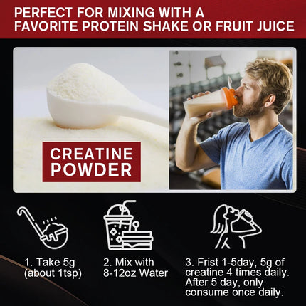 Creatine Monohydrate for Women and Men for Improve Performance and Strength, Support Muscle Growth and Workout Recovery