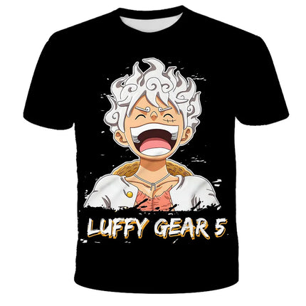 Fashion Kid Anime One Piece Luffy T Shirt Boy Clothing Kids Boys Tshirt Children T-shirt Summer Short Sleeve Tops Tees
