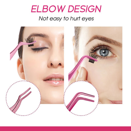 1PC Eyelash Tweezer Stainless Steel Anti-Static Eyelash Extensions tweezers Makeup Tools