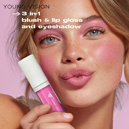YOUNG VISION 3 Colors Lightweight Moisturizing Liquid Blush for Lips & Cheeks Highlighting & Color Showing Blush