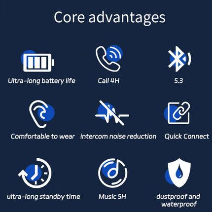 Original Wireless Bluetooth 5.3 Headphones Long Battery Earbuds HIFI Sound Quality Headphones apply to smartphones
