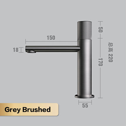 Brass Black Bathroom Faucet Round Hand Washing Toilet Table Under High-End Hotel Hot and Cold Faucet