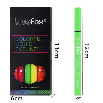 6pcs Glow in the Dark Face,Body Paint Set,Shimmer Liquid Eyeliner, Neon Fluorescent Makeup Sticks for Halloween,Music Festivals