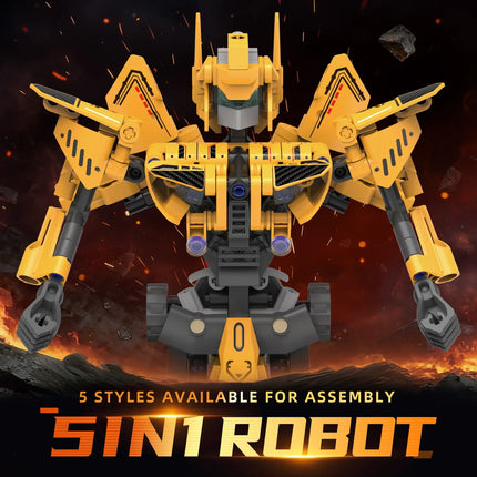 5-in-1 technical Electric Remote Control Transforming Robot Building Blocks DIY Racing Car Toy Creative Birthday Gift for Boys