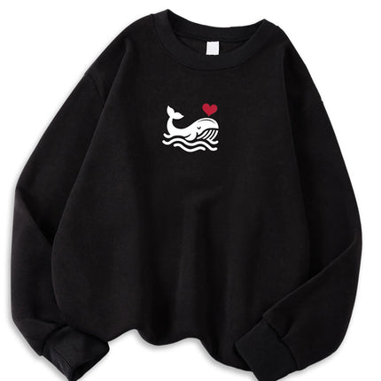 Casual Women's Sweatshirts Kawaii Bow Graphic Prints Pullover Comfortable Warm Oversize Hoodie Autumn Fleece Soft Female Clothes