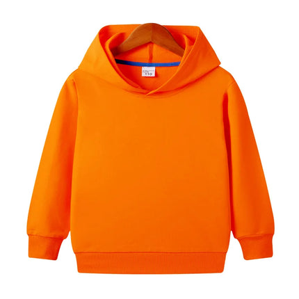 Pure Cotton Children Blank Tops Printed Custom Hoodies Boys Girls Sweatshirts 2024 Spring Fall New Solid Color Hooded Sweatshirt