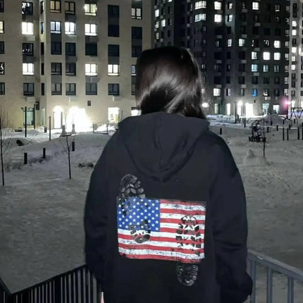 New American Flag Hoodies Men Oversized Sweatshirts Y2k Tops Streetwear Couples Hoodie Harajuku Tracksuit Women Clothing