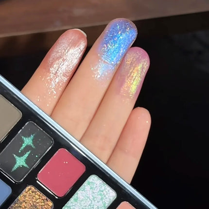 Qianyan Cheeryep 16 Color Eyeshadow Palette Glitter Chamelon Matte Pearlescent Flash Plate Cowherd Sequins