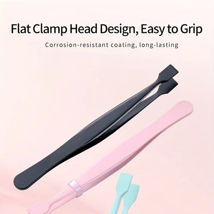 High-Precision Eyelash Tweezers for Under Eye and Chin, Flat-Mouth and Slender Design, Ergonomic Grafting Tool