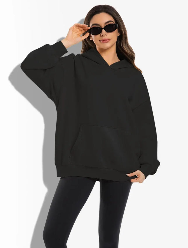 Womens Cotton Hoodie Light Color Loose Fit Autumn Winter Warmth Casual Streetwear Cocktail Glass with Lemon Slice Mint Leaves
