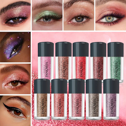 VERONNI Mermaid Diamond Shimmer Eyeshadow Powder,High Pigment Eye Shadow,Long-Lasting Waterproof,Multifunctional DIY Eye Makeup