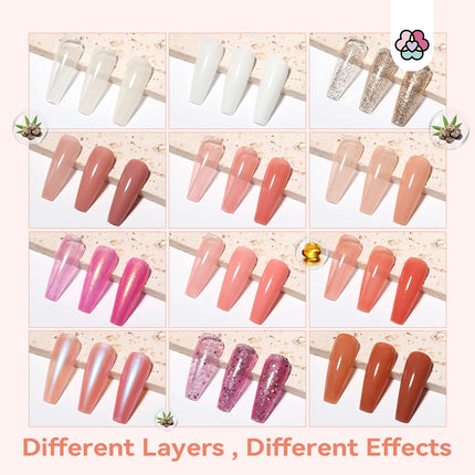 SAVILAND 12 Color Pastel Nail Polish Set Quick Dry Non Gel Formula with Castor Oil Base Top Glossy Coat for Manicure Art