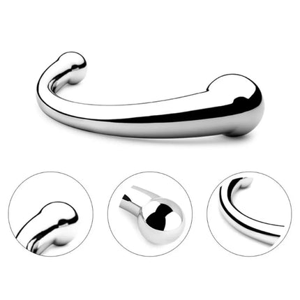 Double Ended Anal Hook Butt Plug Stainless Steel G Spot Wand Prostate Massage Stick Vagina Stimulator Sex Toys for Men Women 18+