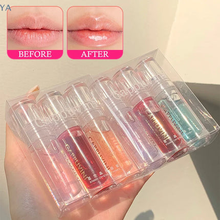 [YA]Cappuvini Transparent Crystal Jelly Lip Gloss Shiny Clear Mirror Moisturizing Lip Balm Glitter Liquid Lipstick Lip Oil