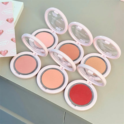 Milk Strawberry Pink Blush Soft Mist Powder Expansion Brighten Monochrome Matte Blusher Plate Face Contouring Natural Cheek Tint