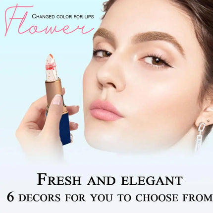 Temperature Color Changing Lip Balm Crystal Jelly Flower Lipstick Gloss Nutritious Lasting Moisturizing Non-Stick Cup Makeup New