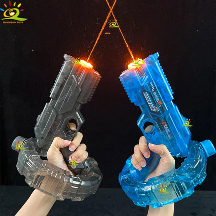 HUIQIBAO Electric Water Gun Toy for Kids Adults, Large Capacity Drum Magazine Automatic Water Pistol with Light, Summer Outdoor