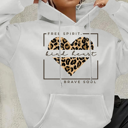 Women's autumn and winter loose casual comfortable letter printed thick long sleeved round neck hoodie pullover