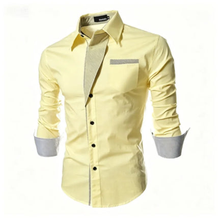 2026 Men's Long Sleeved Casual Shirt, Striped Slim Fit Men's Shirt, Fashionable Section Color, Plus Size, Diverse Colors