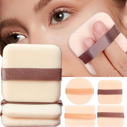 1-20pcs High-Density Flocked Cushion Powder Puff Soft Professional Round Rectangular Shape Foundation Sponge Puff Makeup Puffs