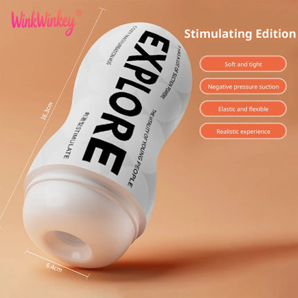 Male Masturbator Aircraft Cup Realistic Vagina Anal Vacuum Sucking Soft Pocket Pussy Adult Sex Toys for Men 18+