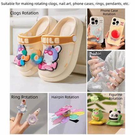 50Pcs 360°Rotation Mini Rotating Bearings 3 Size High Precision Spinner Mechanism DIY Craft Mini DIY Rotating Base