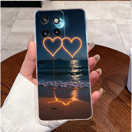 Soft Silicone TPU Clear Case For Motorola Edge 50 Neo 5G/Moto S50 5G Viral Elegant Kitten Painted Casing Shockproof Cover