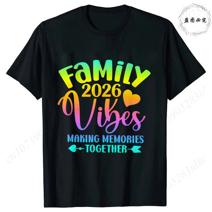 2026 Family Vacation Matching T-shirts Making Memories Together Gradient Print Tops Summer Trips Cruise Holidays Women Clothing