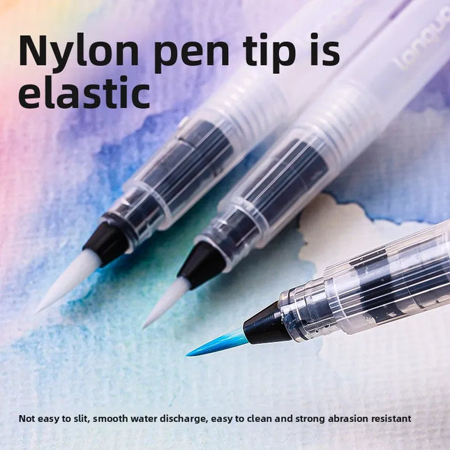 Languo Portable Fountain Pen Watercolor Paint Painting Tool Water Absorbing Brush Soft Tip Water Injection Stone Plastic Clay