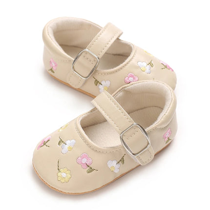 Spring and Summer New Baby Korean Version Flower Embroidered Princess Shoes For Women's Soft Soled Baby Walking Shoes