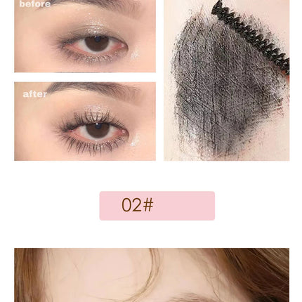 Ultra-Fine Brush Mascara Makeup Silk Fiber Lengthens Eyelashes Waterproof Fast Dry Matte Brown Black Curling Mascara Comestics