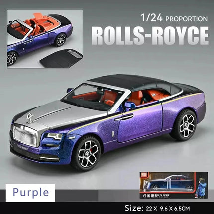 1:24 Simulated Rolls-Royce Shadow Alloy Car Model Sound And Light Pull-Back Toy Car Sports Car Boys Collection Ornaments Gift