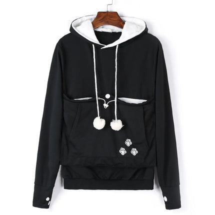 Cat Lovers Hoodies Pouch Dog Pet Hoodies For Casual Kangaroo Pet Paw Pullovers Cuddle Pouch Sweatshirt Pocket Animal Ear Hooded
