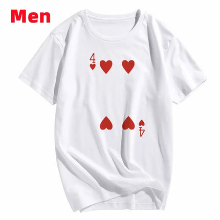 Heart Deck of Cards Party Costume Group Costume T-Shirts Poker Outfit Bridge Cards Women&Men Matching Playing Cards for Casino