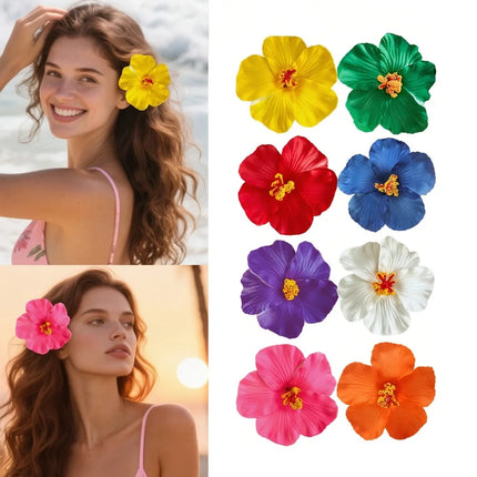Hawaiian Flower Hair Clips / Pinces Fleurs Hawaïennes
