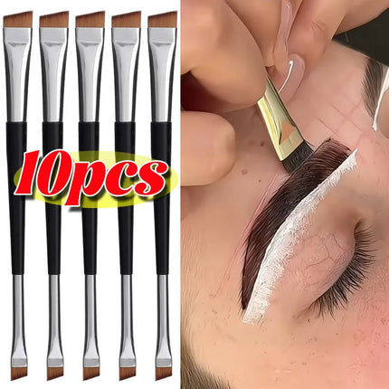 1/10pcs Double Head Blade Eyeliner Eyebrow Brush Portable Soft Flat Fine Eye Liner Brow Contour Makeup Brushes Make Up Tools Set