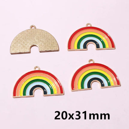 10pcs Rainbow Charms Cute Enamel Metal Charm Pendant for DIY Necklace Bracelet Jewelry Making