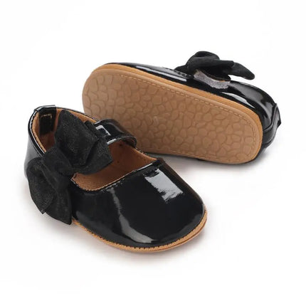 Spring and Autumn Red Comfortable Bow Detail Women's Baby Shoes for Newborns and Girls