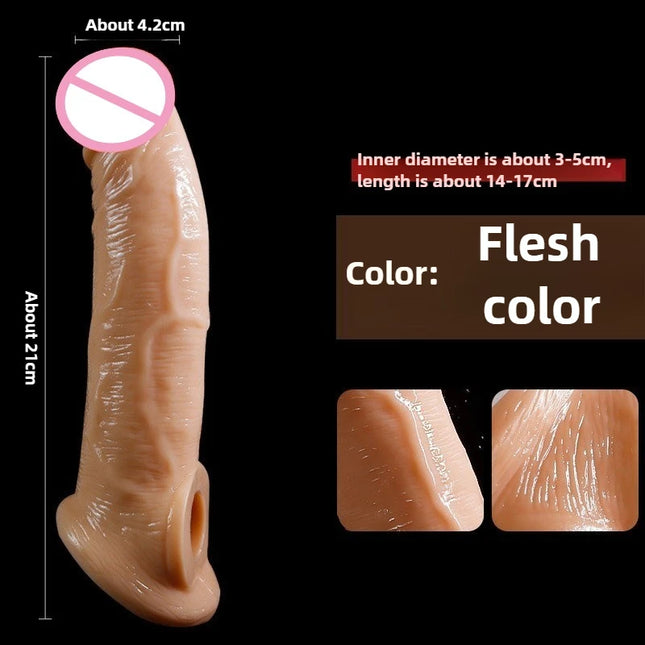 Penis Sleeve Enlarger For Men Dick Extension Sexy Adult Toy For Men Cock Sleeve For Penis Cover Reusable Condom